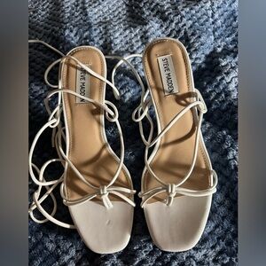 Steve Madden Cream Strappy Sandals